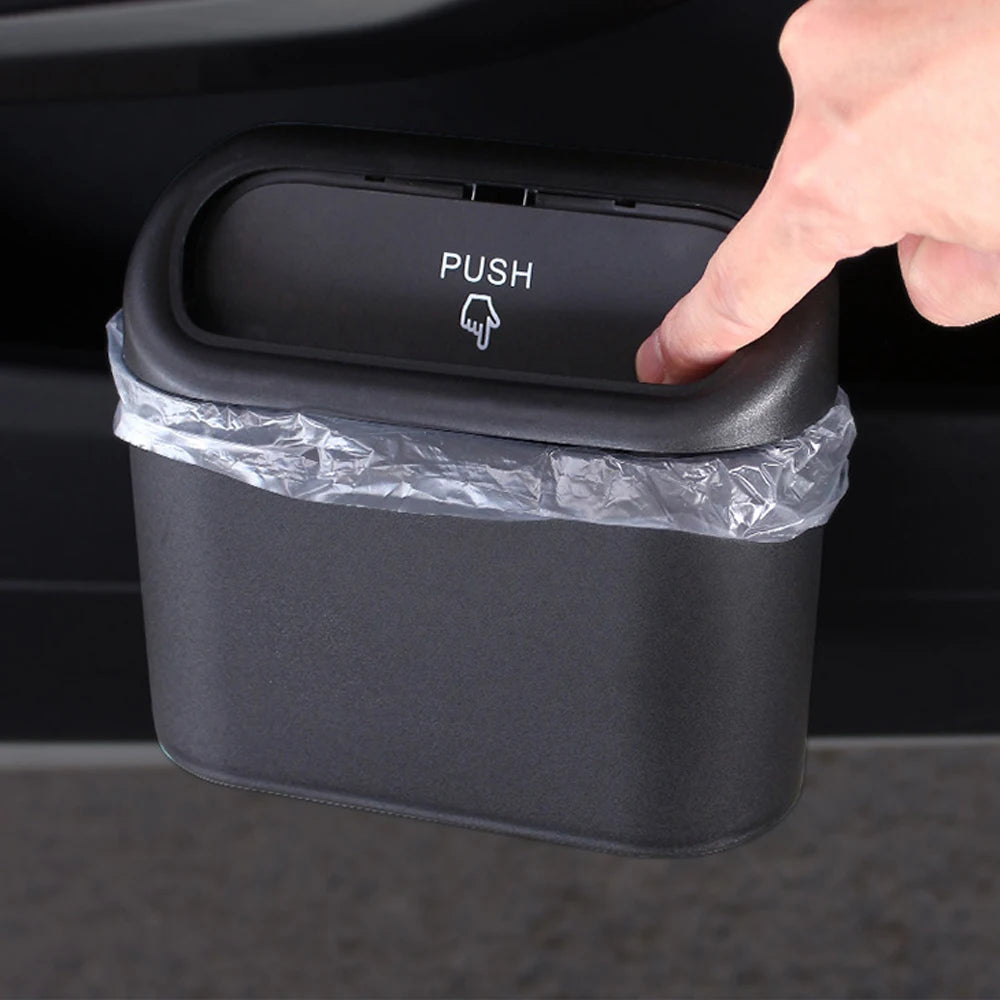 Poubelle de voiture Portable suspendue, Mini véhicule, Organization des déchets avec couvercle, boîte de rangement des déchets automobile pliante multifonctionnelle