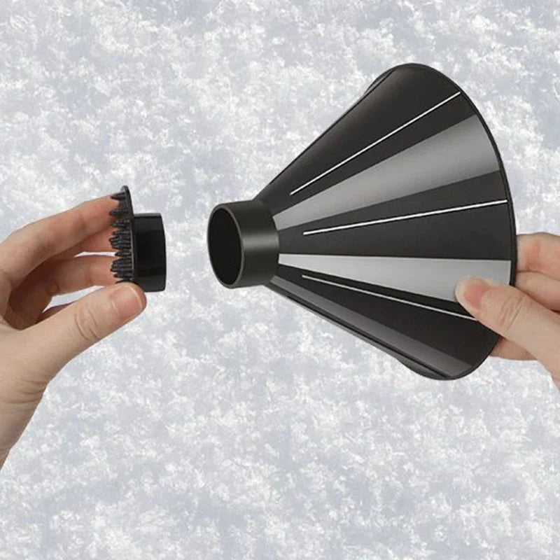 4 pièces fenêtre de voiture pare-brise magique grattoir à glace entonnoir pelle à neige, voiture circulaire en plastique pelle à neige grattoir à neige outil de déneigement