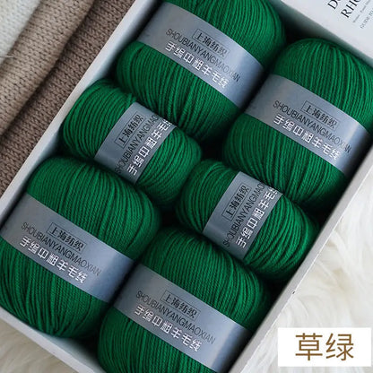 Fil de cachemire d'épaisseur moyenne, 500 g/ensemble, 4 plis, pour tricot au Crochet à la main, pull et pantalon, laine chaude, fil de laine 100%, doux pour la peau