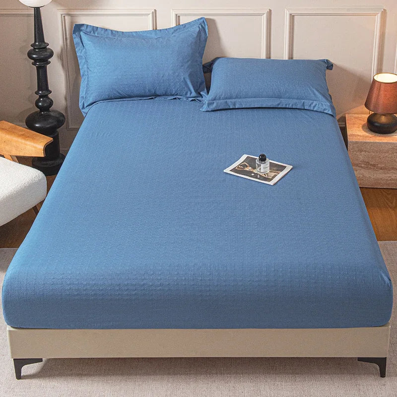Housse de matelas unie douce pour la maison, drap-housse avec bande élastique pour lit simple, double, king, queen 90/120/150/180/200CM