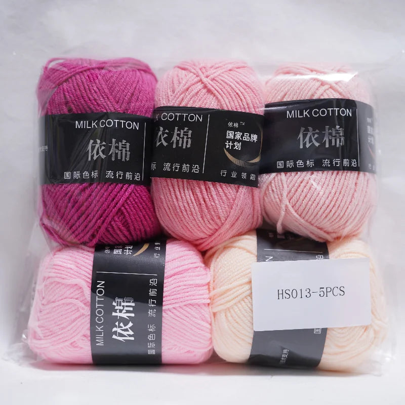 Nouveau 5 pièces couleurs mélangées fil lait coton fil combinaison Crochet tricot fil ensemble pour à la main bricolage artisanat pull écharpe tricot