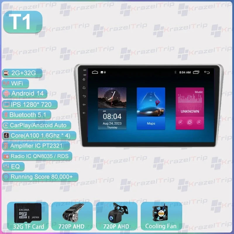 FYT 7862s 8 Core Carplay Android Auto autoradio pour Toyota Avensis T25 2002 2003 2004 2005 2006 2007 2008 Autoradio 4G DSP QLED