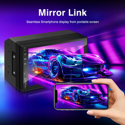 2DIN 7 pouces voiture multimédia MP5 lecteur vidéo filaire CarPlay Android Auto Mirrorlink écran tactile FM AUX Bluetooth USB charge rapide