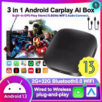 2026 CarPlay Smart Ai Box Android sans fil CarPlay Android Auto adaptateur pour Netflix pour YouTube voiture systèmes intelligents 5G WiFi
