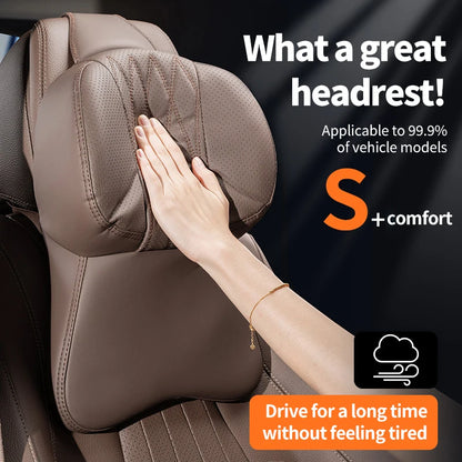 High Quality Universal Car Headrest Cushion Car Seat Neck Pillow Perforated Leather Breathable Lumbar Support Car Pillow