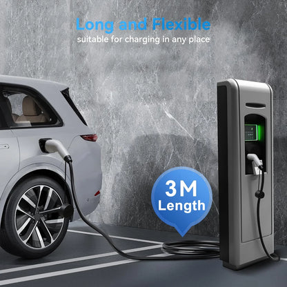Teschev 16A/32A EV chargeur de voiture câble de chargement 1 Phase/3 Phase EVSE véhicule électrique Type 2 femelle à mâle IEC 62196 prise 3M