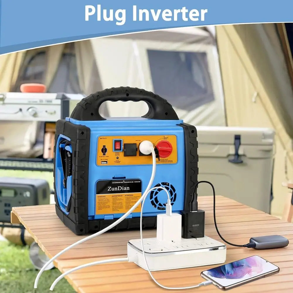 Démarreur de saut 6 en 1, 1800 ampères, avec compresseur d'air, gonfleur de pneus 260psi, batterie de voiture 12V, Pack de démarrage pour camion Aut