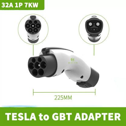 WUFEN pour 4 adaptateur de chargeur EV Standard Type 1/Tesla vers Gbt convertisseur 7kw Type 2/gbt à J1772 adaptateur 32A charge de voiture électrique