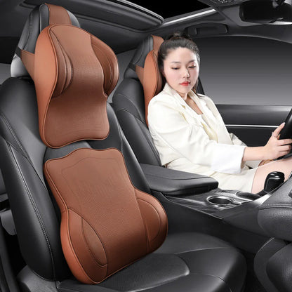 Coussin de nuque et support lombaire en mousse à mémoire de forme pour voiture, soulage le cou et le bas du dos, facile à installer, disponible en plusieurs couleurs
