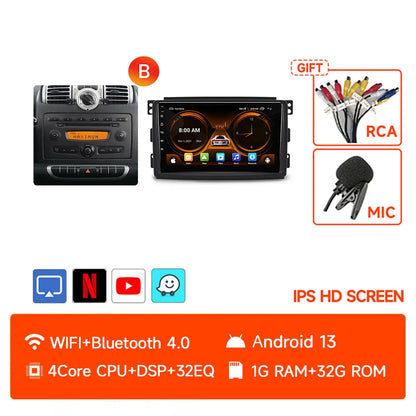 JIUYIN-Autoradio TS18 AI Voice Wireless CarPlay Android Auto Radio pour Smart Fortwo 451, 2005-2010, 4G, GPS, 2Din, Limitation de la voiture