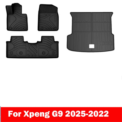 Tapis de sol et doublure de chargement en TPE pour Xpeng G9 2022 – 2024, doublures de sol toutes saisons, tapis de coffre en TPE, tampon étanche robuste LHD