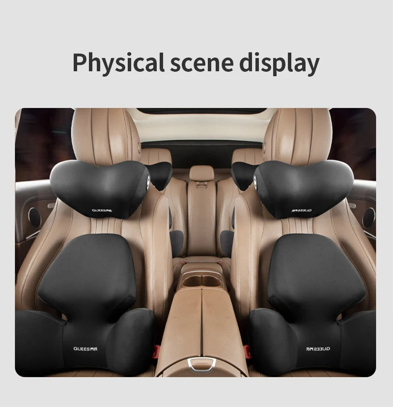 High Quality Universal Car Headrest Cushion Car Seat Neck Pillow Perforated Leather Breathable Lumbar Support Car Pillow