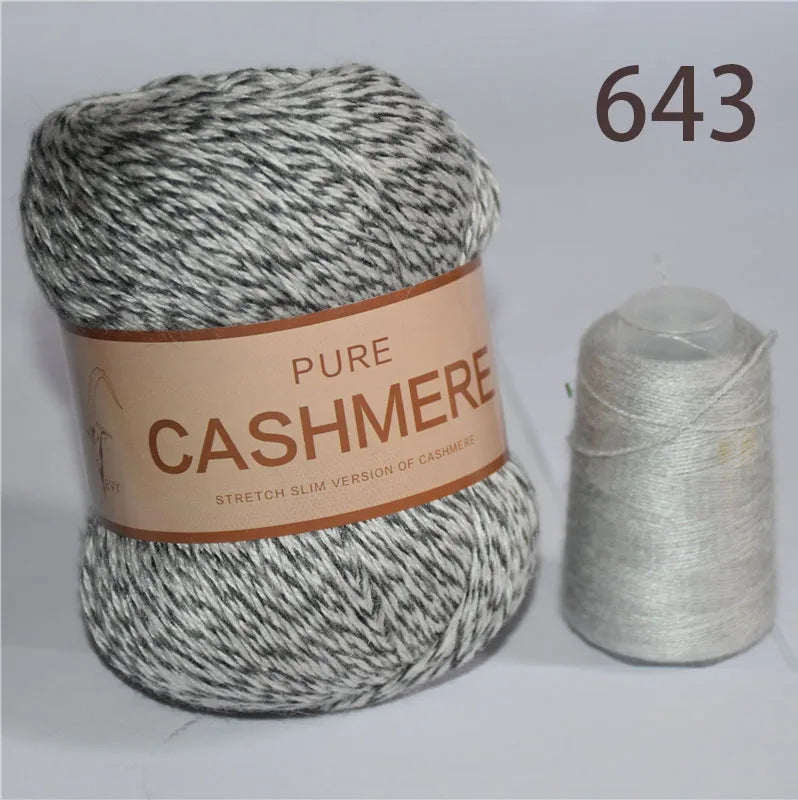 Fil de cachemire pour un crochet 3 plis peigné pur mongol chaud doux tissage flou tricot fil à main en cachemire 5 pièces