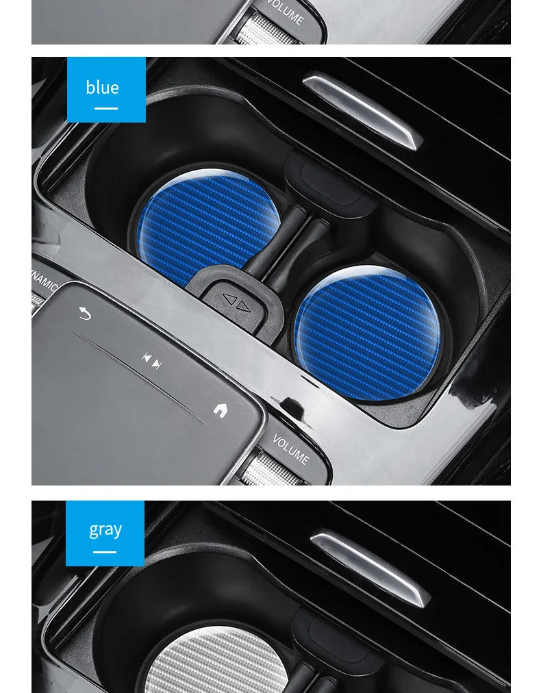 Dessous de verre antidérapant en Fiber de carbone pour tasse d'eau de voiture, pour Opel Astra J K OPC Corsa Vectra D Zafira B Insignia Mokka Vivaro
