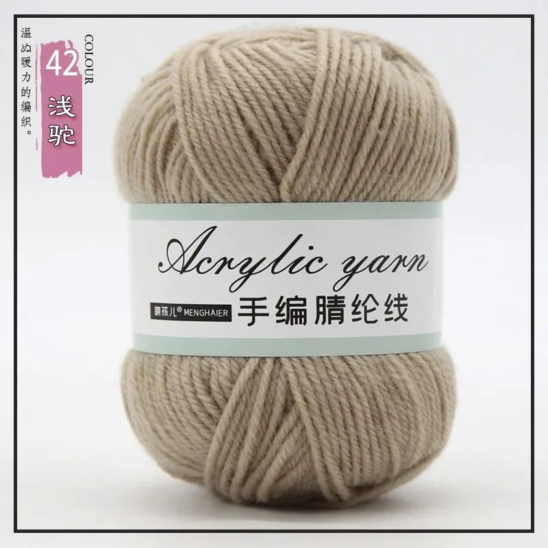 Fil tricoté en acrylique mélangé à 4 brins, avec crochet pour pull, chaussures, pantoufles, écharpe, démarreur tissé à la main pour débutants