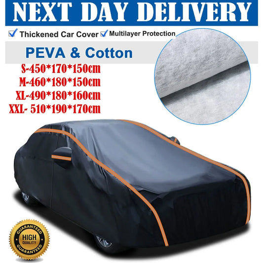 Juste de voiture imperméable doublée de coton, protection UV, 6 couches, S, M, XL, média
