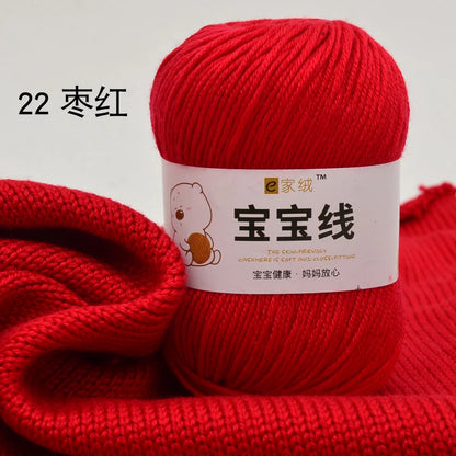 Fil spécifique pour bébé 50g, coton de lait protéiné en soie, fil de matériel de poupée de pull de chapeau tissé à la main, doux pour la peau avec une élasticité