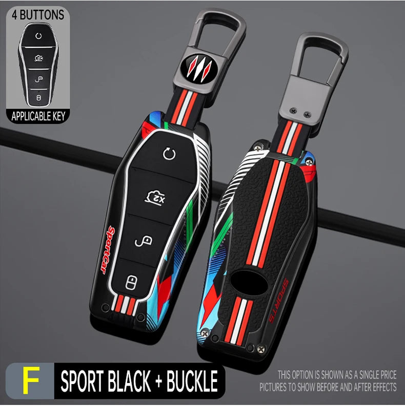 Porte-clés de voiture en alliage de Zinc, pour BYD Han Ev Tang Dm/Qin PLUS/Song Pro/MAX/Yuan Dolphin E2, coque de protection de décoration de clé de voiture