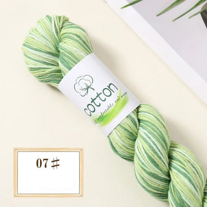 Fil dégradé 100% coton teint à la main 2mm 50g pour tricot, crochet, écharpe et pull DIY