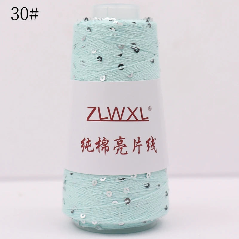   Блэк – fil de coton à paillettes, 100g, 800M, 3mm, décoration tricotée, crochet à la main, tricot jaune