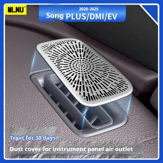 Pour BYD Song PLUS 2025 (Seal U dm i/Sealion 6) accessoires 2024/2023 couvercle anti-poussière de ventilation en métal, titane noir, conception creuse résistante