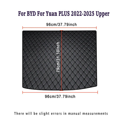 Tapis de coffre de voiture pour BYD, pour Yuan EV Pro PLUS 2025 2024 2023 2022 2021 2020 2019 2018, accessoires automobiles imperméables