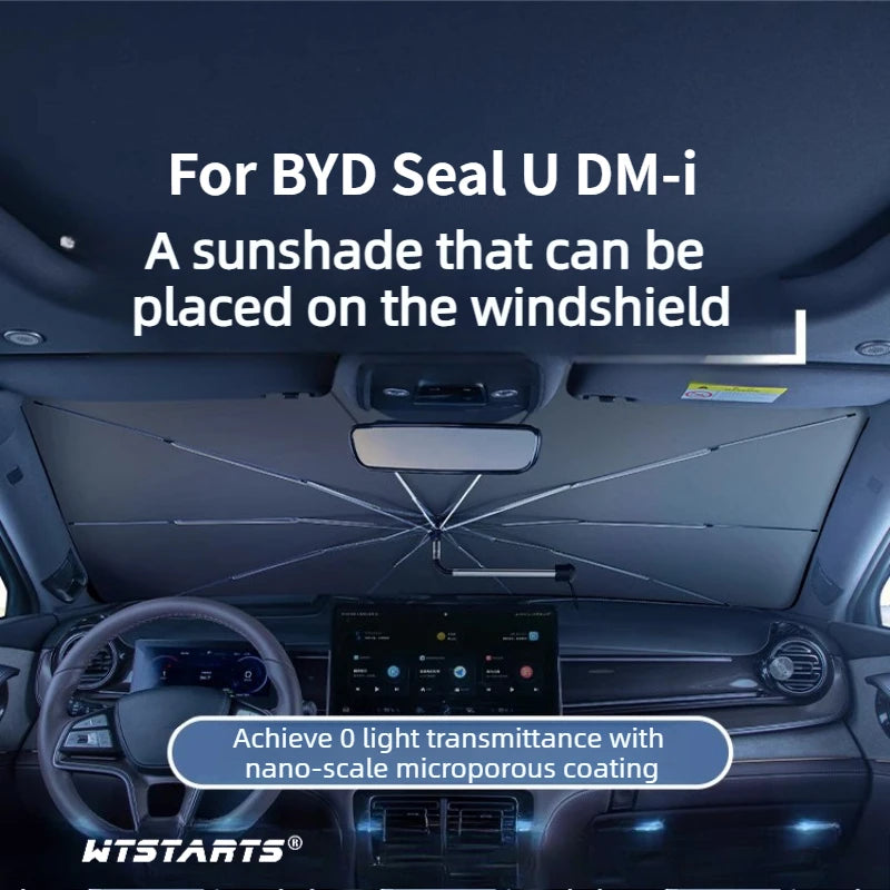 Pare-soleil pliable pour pare-brise de voiture BYD Seal U DM-i 2020-2025, protection contre les rayons UV, parasol, accessoires intérieurs