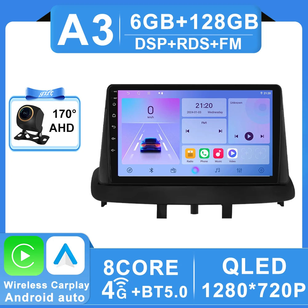 Android 16 pour Renault Megane 3 Fluence Samsung SM3 2008 - 2017 lecteur multimédia DSP CarPlay GPS autoradio