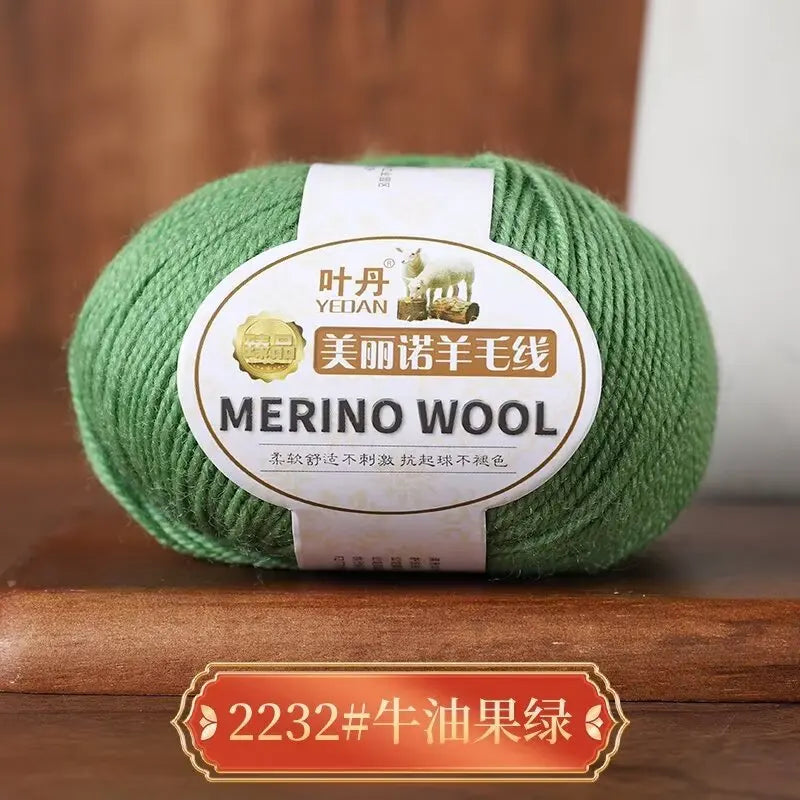 Rouleau de fil de laine mérinos doux pour bébé, 50g/rouleau, 100M, anti-boulochage, bricolage, tricot à la main, écharpe au Crochet, vêtements, chapeaux