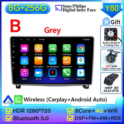 Autoradio Carplay pour Peugeot 407 2004-2011 Android 15 Navigation GPS Android Auto stéréo Android 15 vidéo 2K BT 4G No 2din DVD