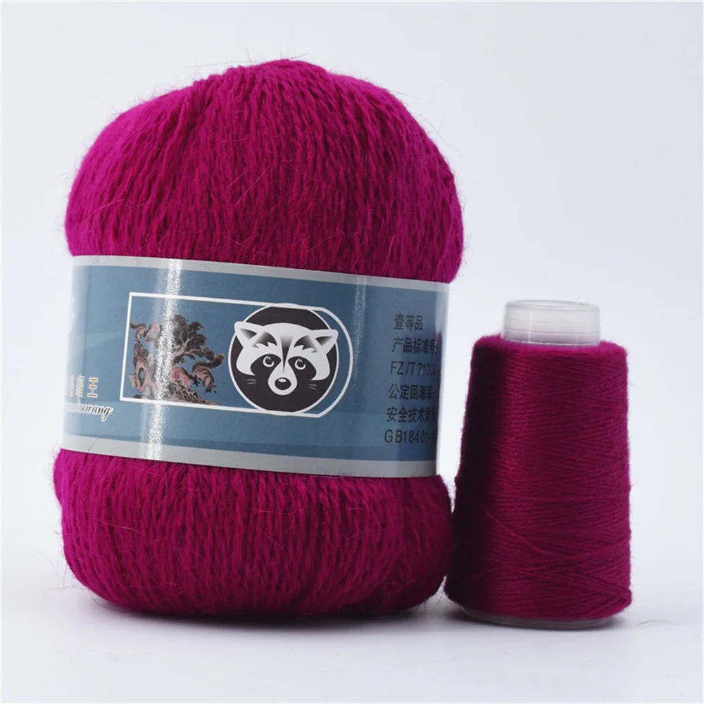 Fil de fourrure de vison pour fils pour tricoter et Crochet, fil de t-shirt en dentelle à 2 plis pour tricoter à la main, couture, 1 écheveau 340 M 50 + 20g