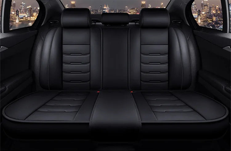 Housse de siège de voiture universelle fendue, entièrement entourée, respirante, confortable, de luxe, en cuir, coussin de siège de voiture, housse de siège complète