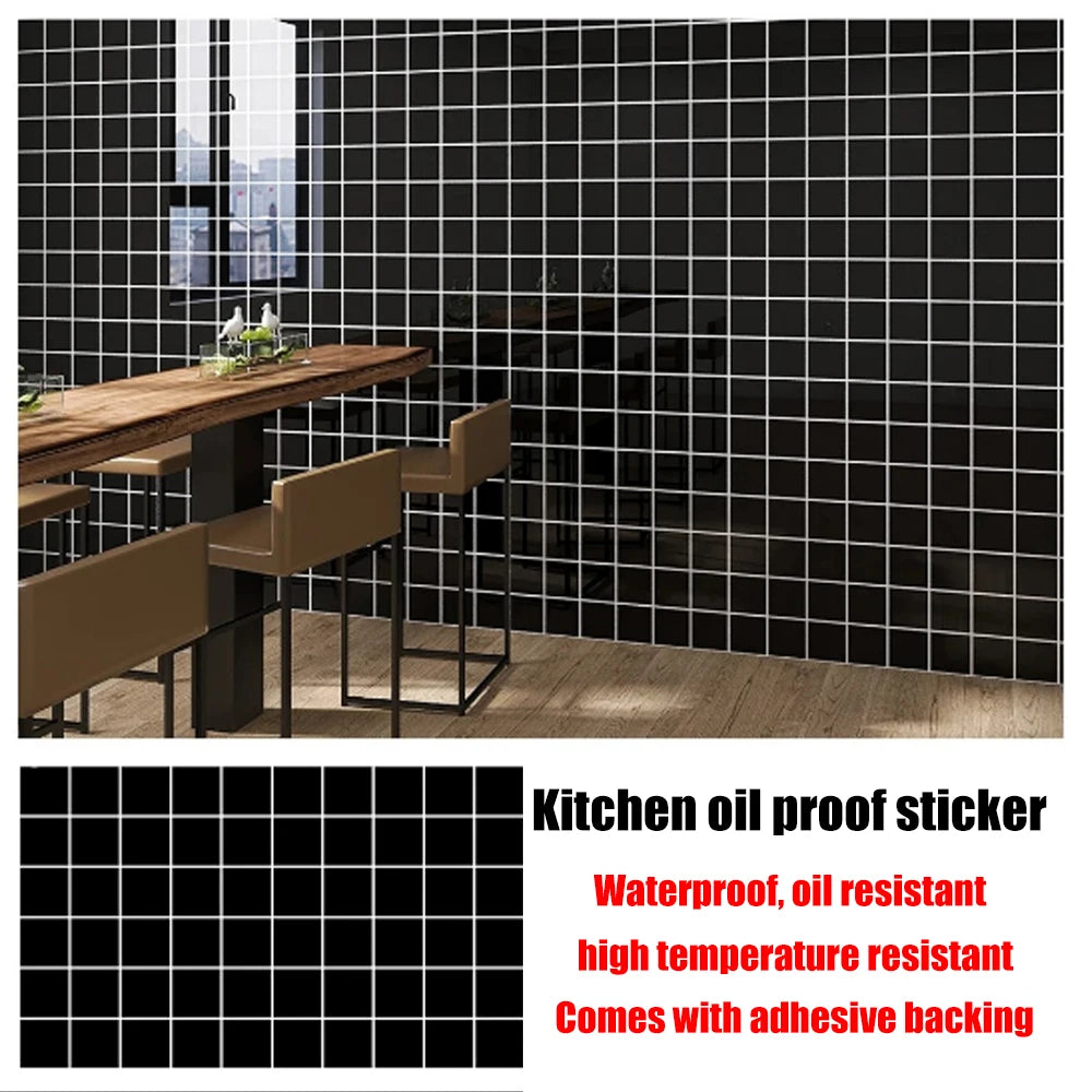 Autocollants muraux en marbre résistants à l'huile pour cuisine, 40cm, papier peint auto-adhésif résistant aux taches, haute température, décoration de la maison