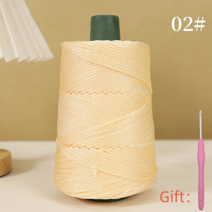 Corde légère au crochet, 250g, 3mm, fil creux cool au crochet, chapeau de soleil d'été, tricot à la main, fils épais, sac, coussin de chapeau