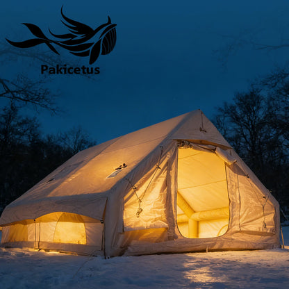 Tente de camping gonflable PAKICETUS pour 4 à 8 personnes avec fenêtres, tente de camping portable résistante à l'eau