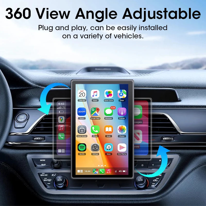 7/8/9 ''Support Orientation et Portrait voiture miroir Radio sans fil Carplay Android Auto multimédia lecteur vidéo écran universel