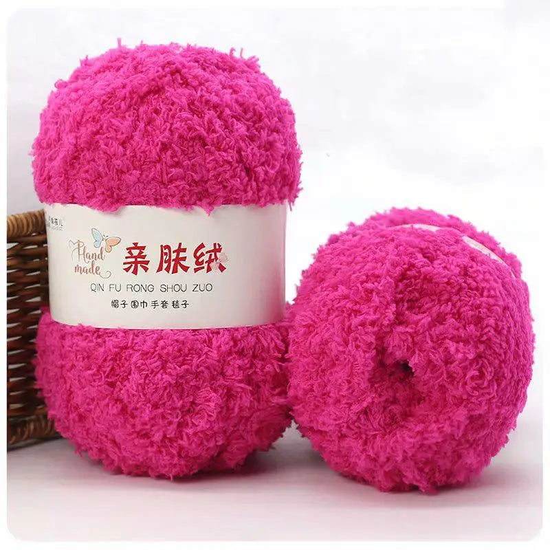 Fil Chenille doux et fin en velours de corail, 50g/paquet, fils de serviette pour tricoter, fil au Crochet, tricot à la main, poupées de bricolage
