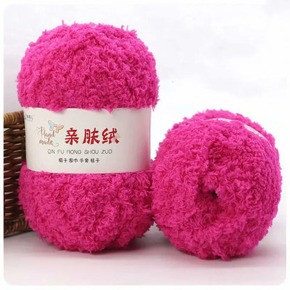Fil Chenille doux et fin en velours de corail, 50g/paquet, fils de serviette pour tricoter, fil au Crochet, tricot à la main, poupées de bricolage