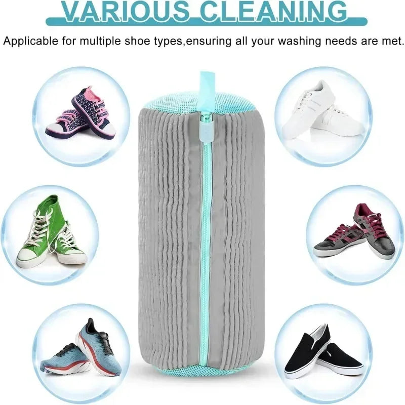 1/4 pièces chaussures de lavage sac protecteur fibres moelleuses Polyester chaussures de lavage Machine amicale sac à linge sacs de séchage