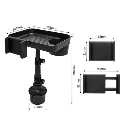 Plateau porte-gobelet réglable pour voiture, Table rotative à 360 degrés pour fente de téléphone, porte-boissons organisé pour aliments, accessoires de voiture