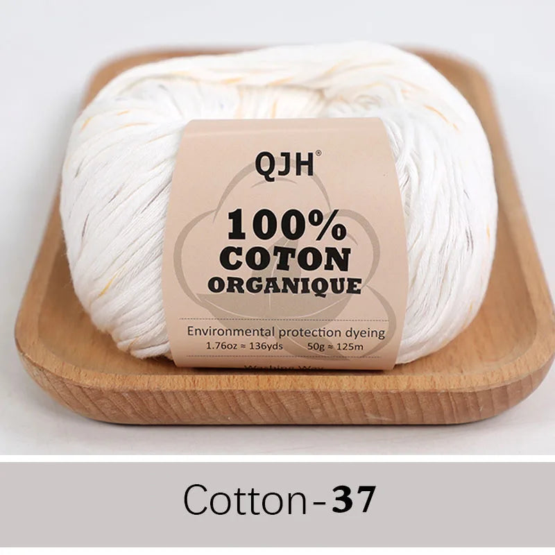 QJH 100% fil de coton, fil de poids de Sport pour bébé en coton, fil Amigurumi, fil doux d'été, fil au Crochet/à tricoter-6 pièces