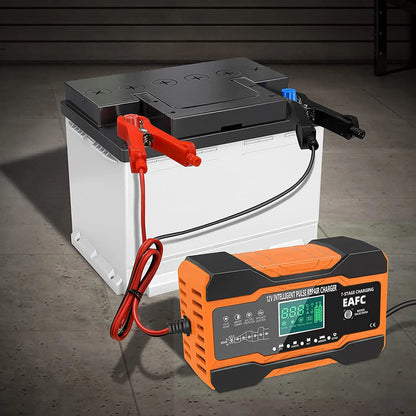 Chargeur de batterie intelligent 12V 24V 12a 10a, Charge rapide pour Batteries de voiture, Charge en 7 étapes, réparation d'impulsions pour GEL AGM humide, plomb acide