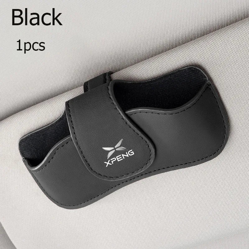 Sac à lunettes pare-soleil de voiture, boîte de rangement en cuir résistant à l'usure pour lunettes de soleil XPeng G3 G6 G9 P5 P7 P7 + P9 G3i X9 N5 G7 MONA M03