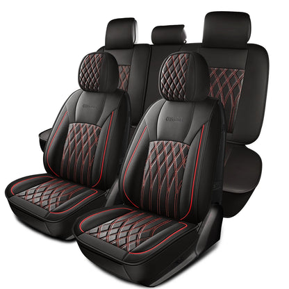 Housse de siège de voiture en cuir, 5 pièces, housse de protection imperméable pour siège automobile, ensembles complets, respirante, universelle, pour sièges complets