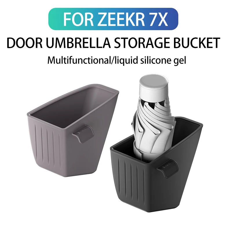 Boîte de rangement de porte pour ZEEKR 7X, seau de rangement en Silicone, rangement de parapluie, poubelle multifonctionnelle, accessoires d'intérieur de voiture