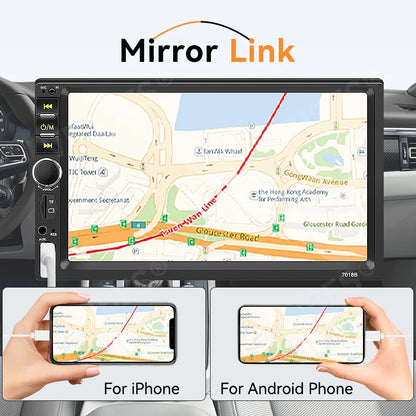 VENBES 7 pouces autoradio universel Mirrorlink Bluetooth FM caméra de recul 1 DIN Auto Audio