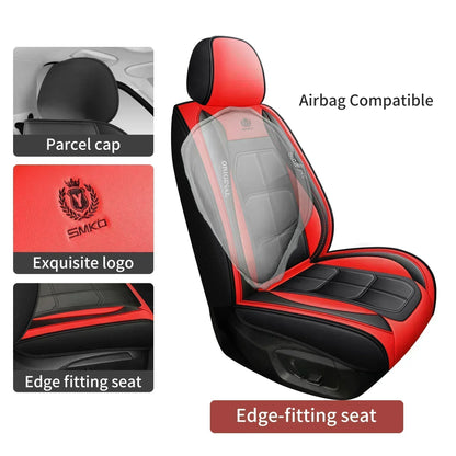 1pcs All inclusive seat cover full leather car seat cushion single seat driver and passenger seat cover all season universal pad