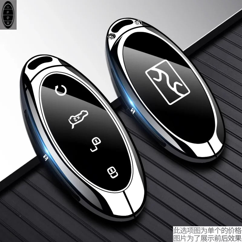 Housse de clé en métal de qualité supérieure pour BYD Yangwang U8/U9, étui de luxe à Protection complète pour clé de voiture, accessoires d'intérieur de voiture