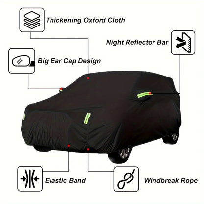 Couverture de voiture Protection extérieure extérieur soleil neige UV couvre SUV berline Auto parasol anti-poussière étanche noir argent