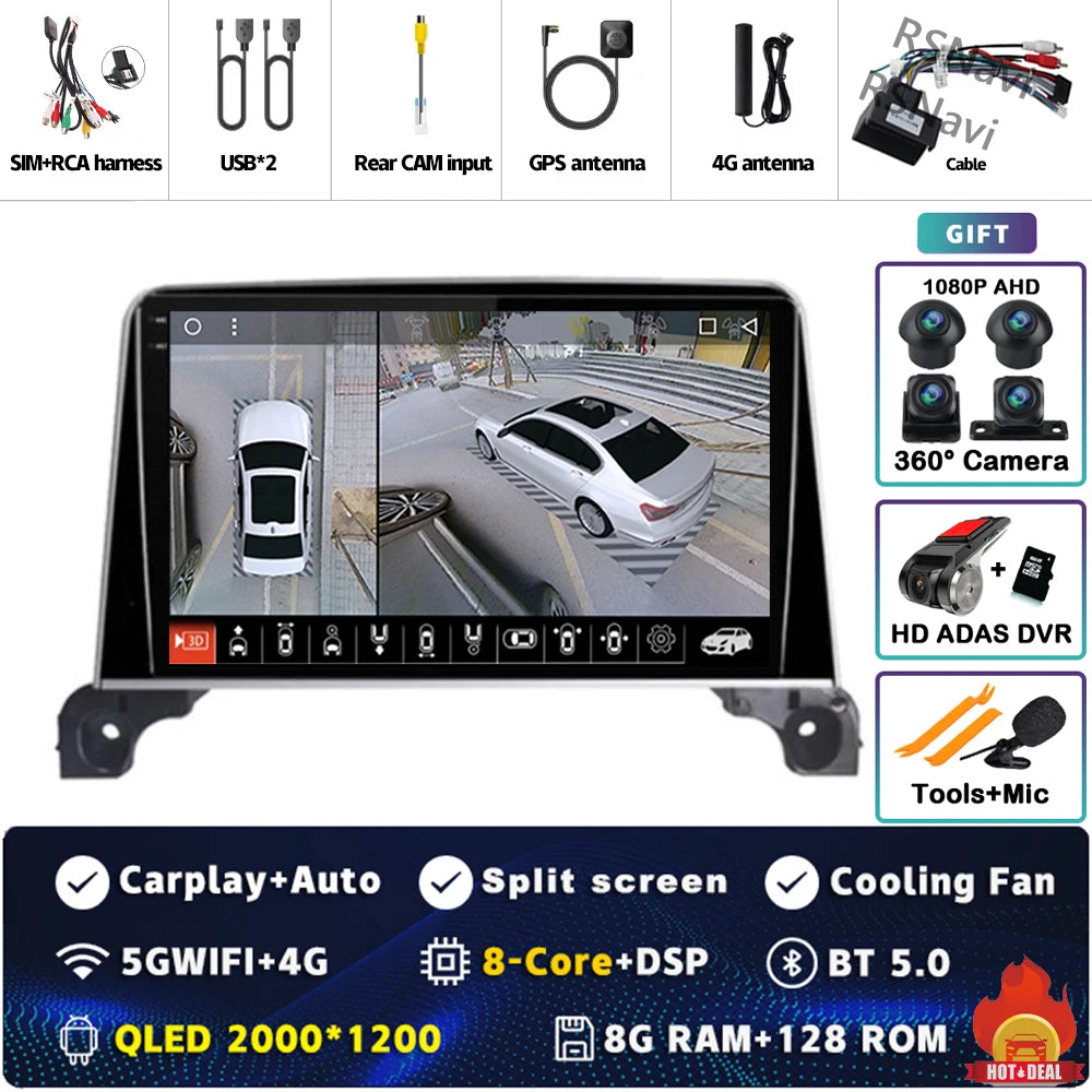 Autoradio Android 15 Carplay pour Peugeot 5008 4008 3008 2017 2018 2019 2020 lecteur vidéo multimédia Navigation GPS stéréo DVD BT